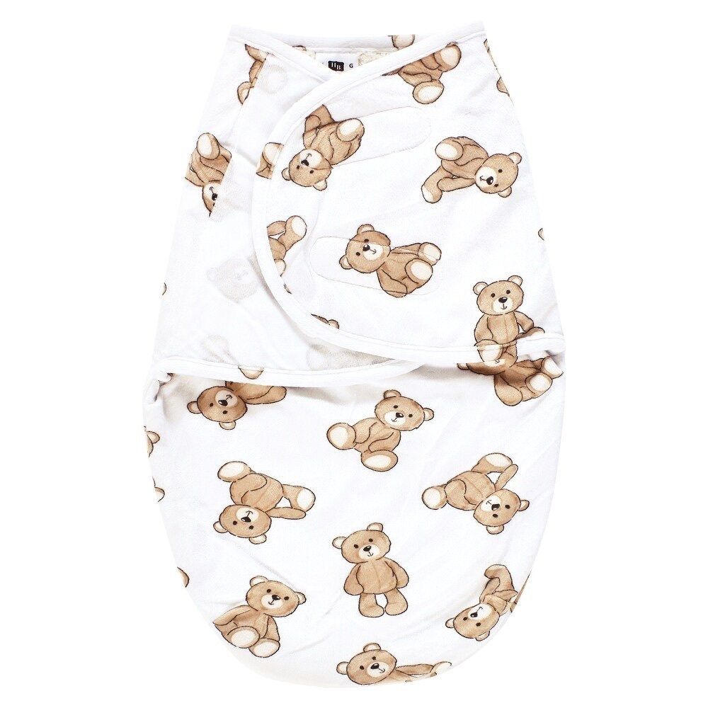 Hudson Baby White and Brown Teddy Bear Sleep Sack / swaddle